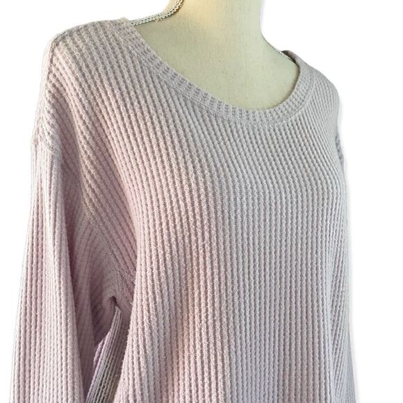 For the Republic Pastel Purple Waffle Knit Slouchy Top M - Picture 2 of 5
